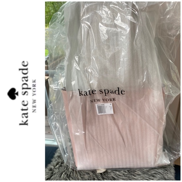 NWT Kate Spade genuine leather zip tote blush - Picture 4 of 7
